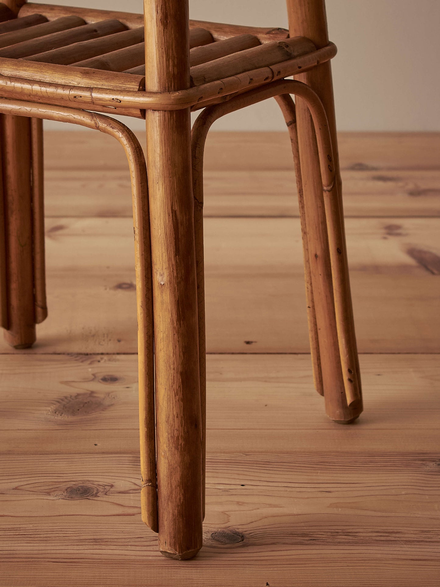 French mid-century bamboo side table