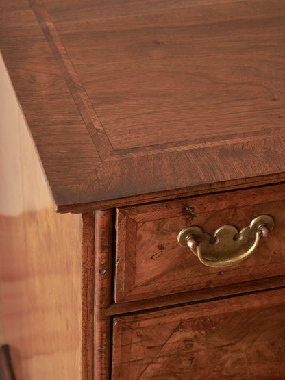 George I figured walnut chest of drawers