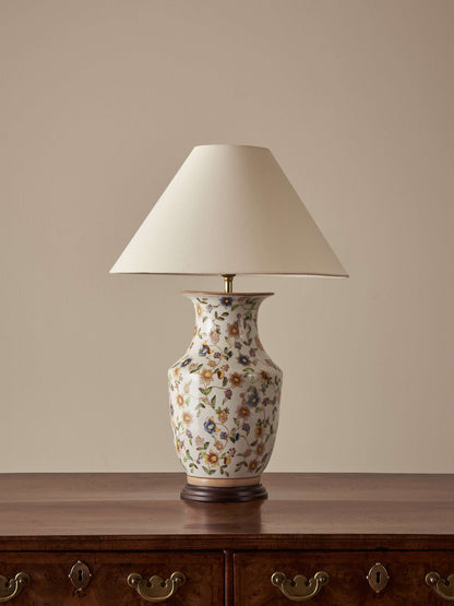 Vintage floral ceramic table lamp