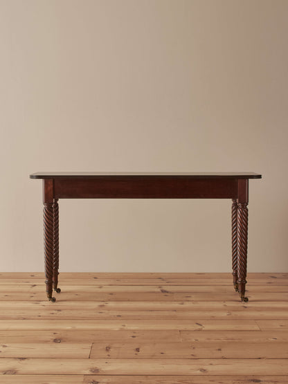 Antique Victorian mahogany console table with twisted legs