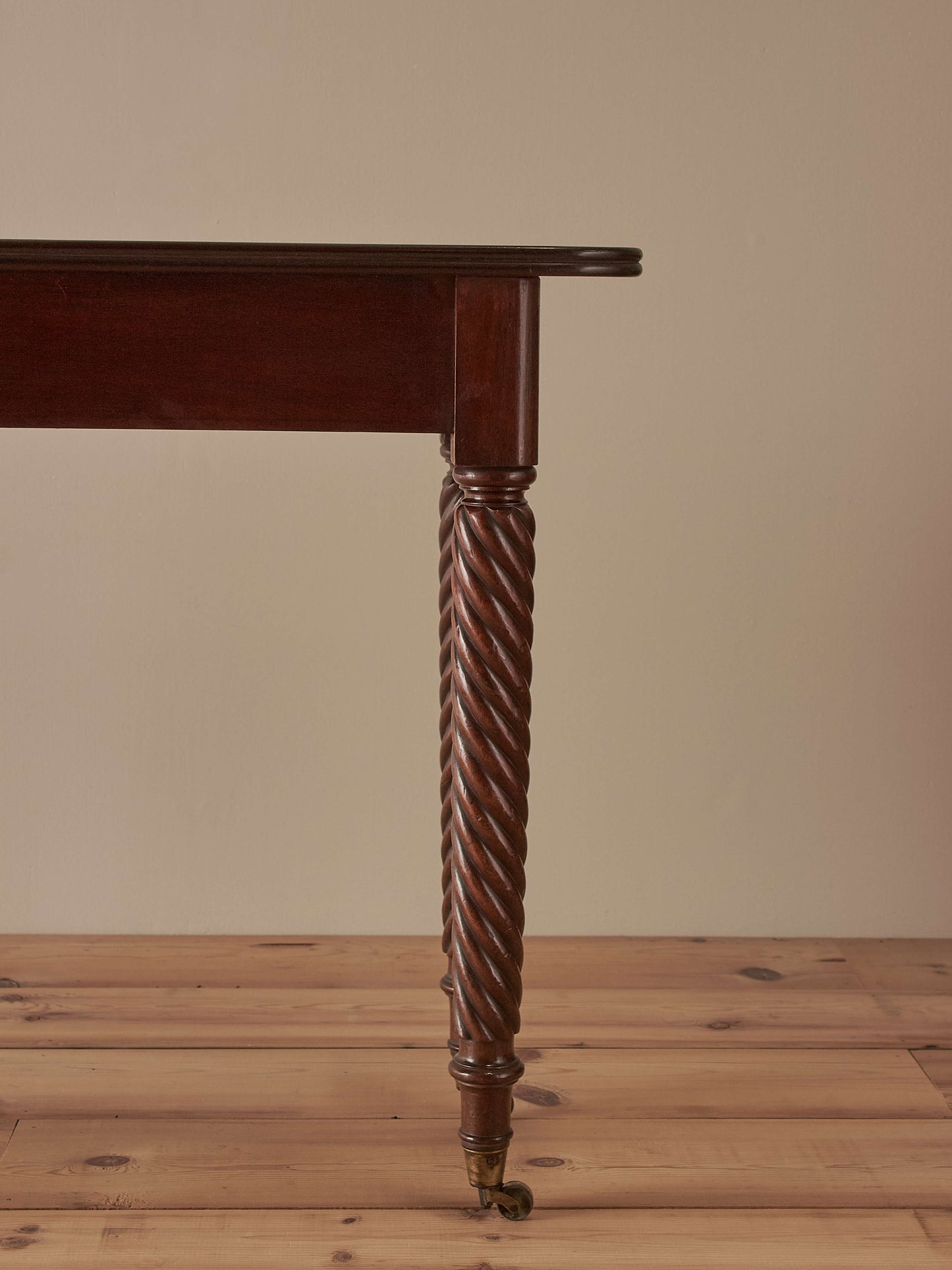 Antique Victorian mahogany console table with twisted legs