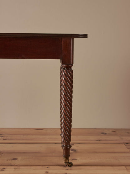 Antique Victorian mahogany console table with twisted legs