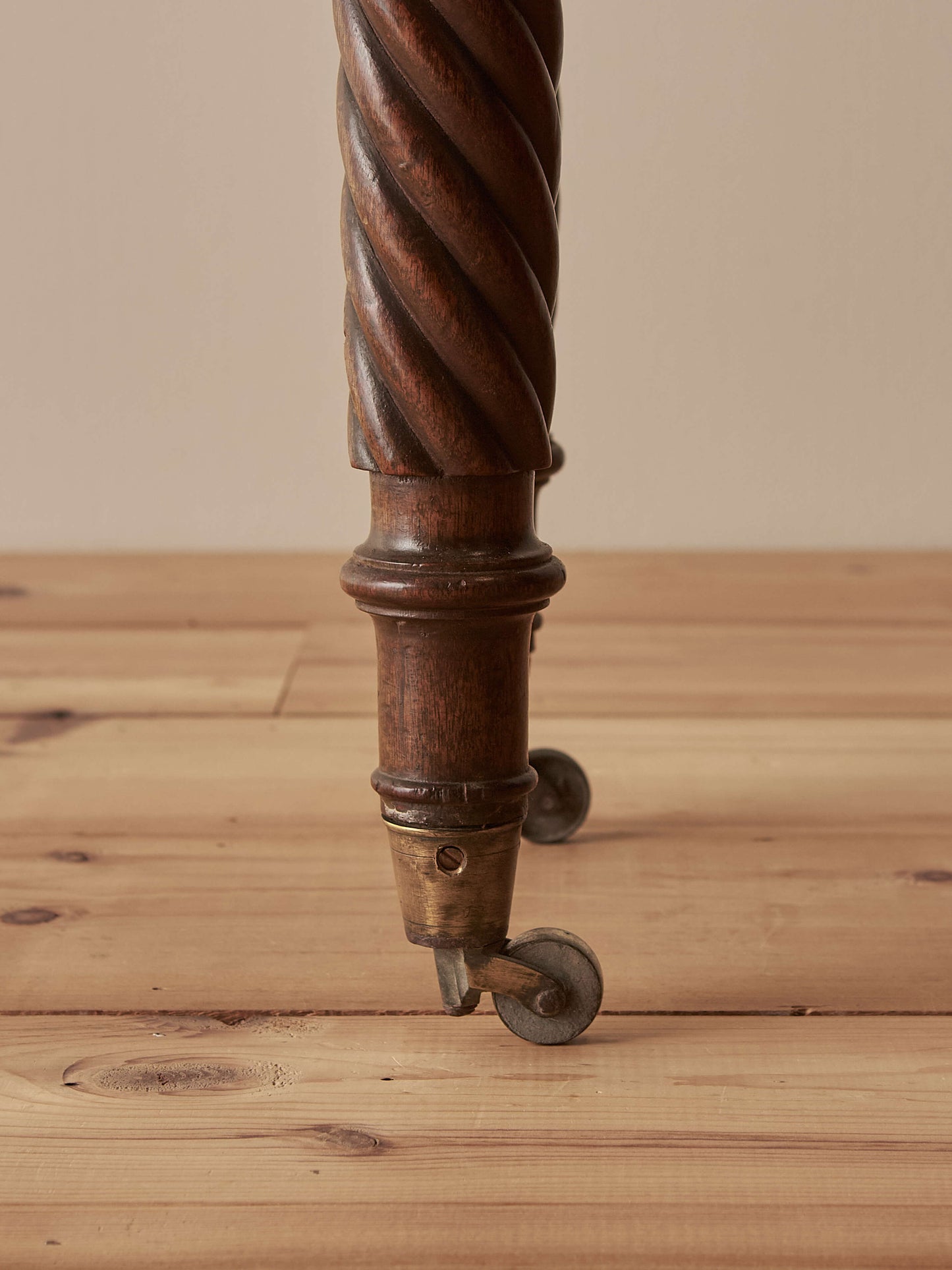 Antique Victorian mahogany console table with twisted legs
