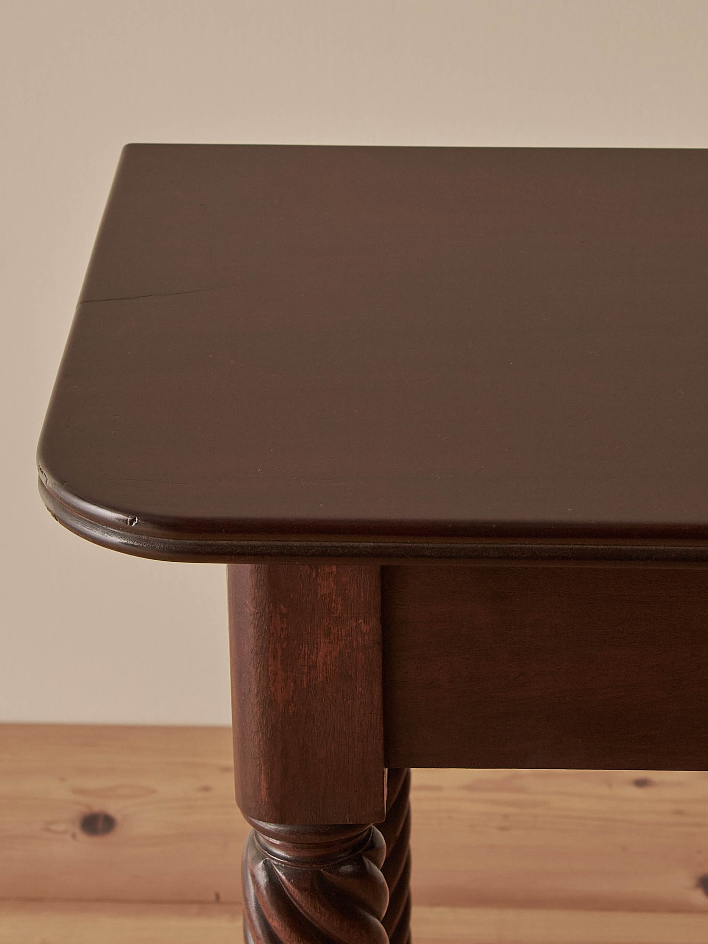 Antique Victorian mahogany console table with twisted legs