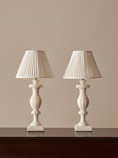 Pair of vintage alabaster table lamps