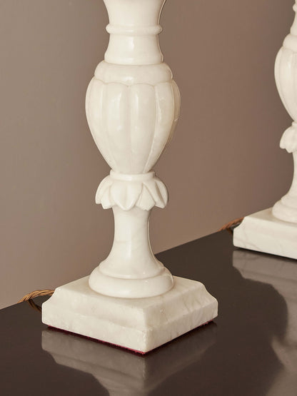 Pair of vintage alabaster table lamps