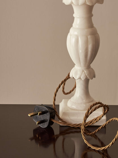 Pair of vintage alabaster table lamps