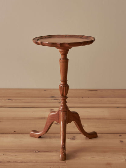 Pair of vintage mahogany scalloped wine tables