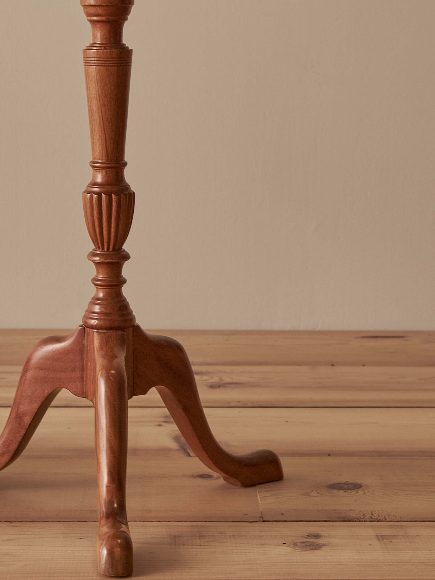 Pair of vintage mahogany scalloped wine tables