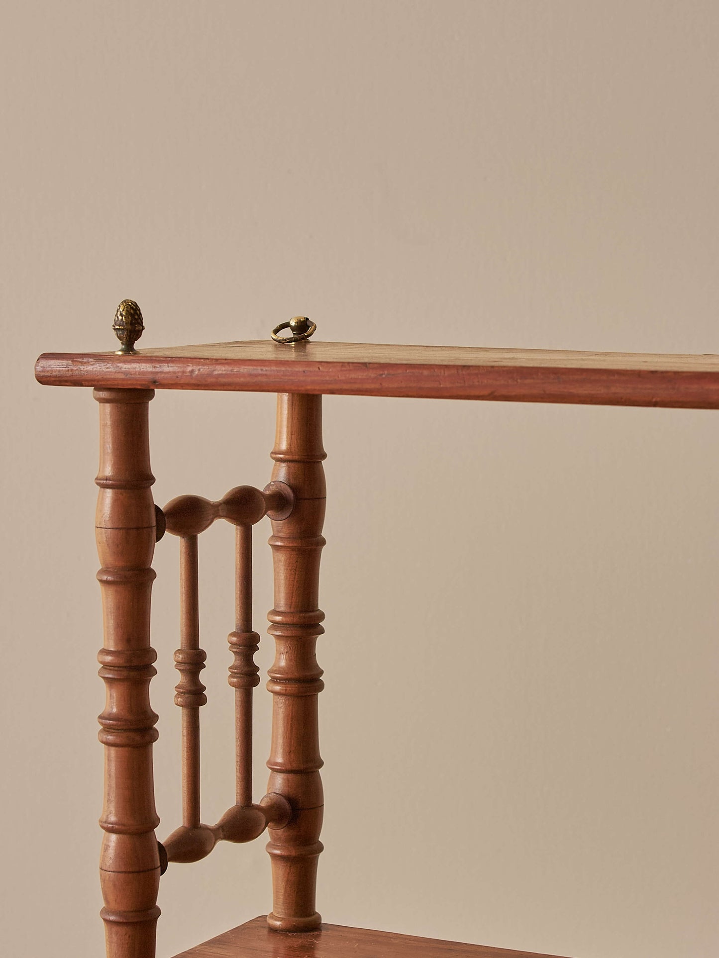 French antique faux bamboo wall-mounted shelf