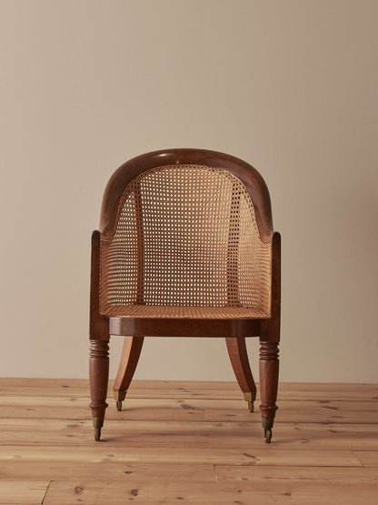 Antique Regency mahogany bergère chair
