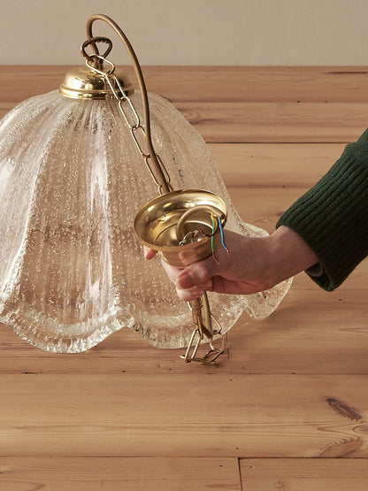 Vintage Italian Murano fluted glass pendant