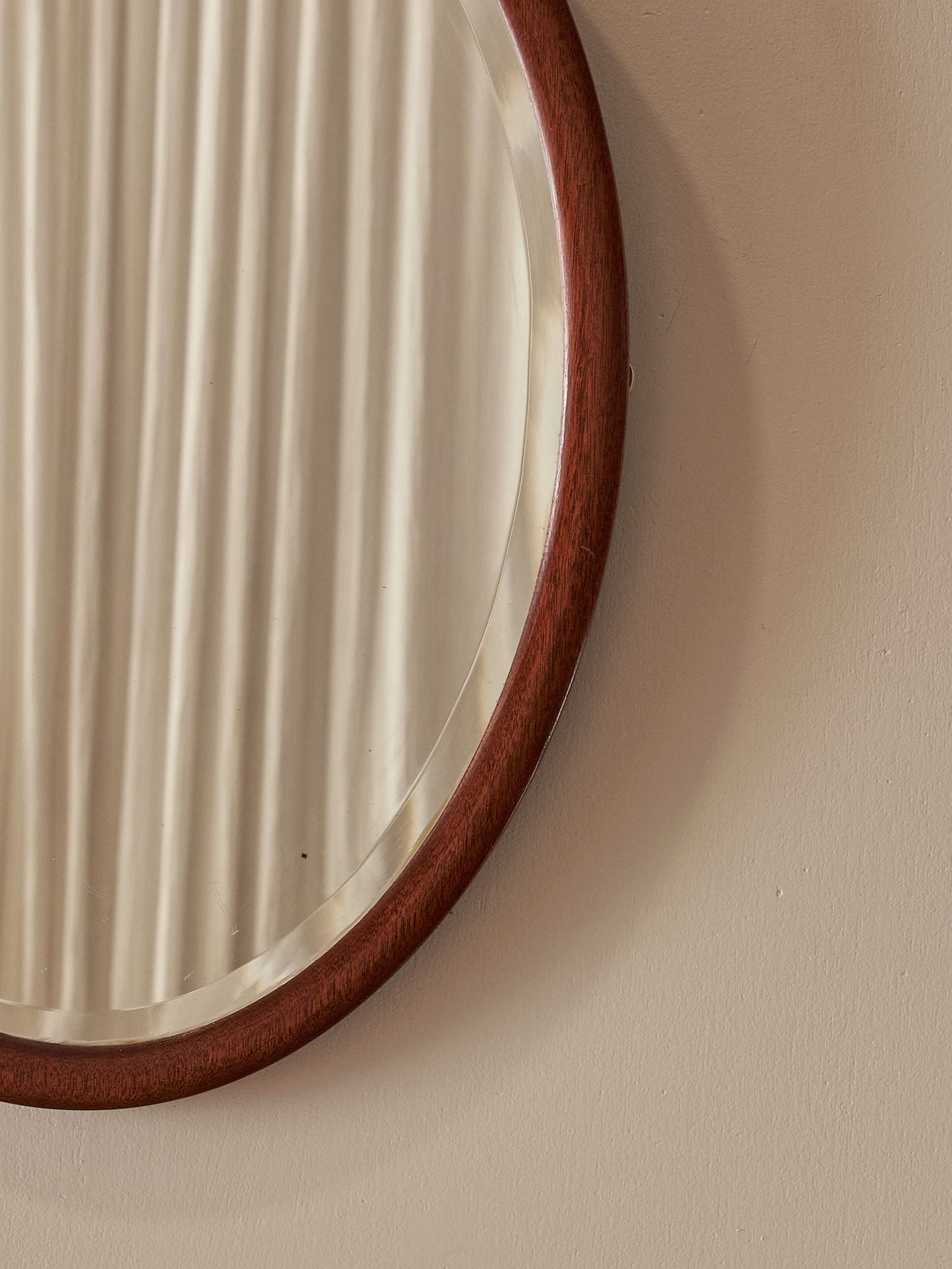 Victorian mahogany oval mirror