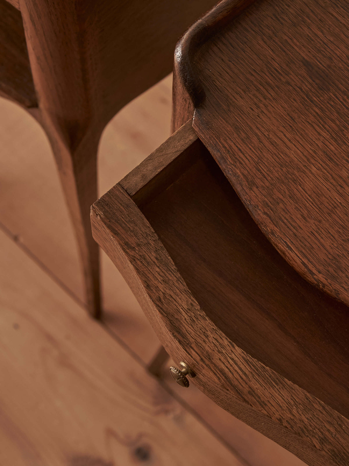 Pair of vintage petite oak bedside tables