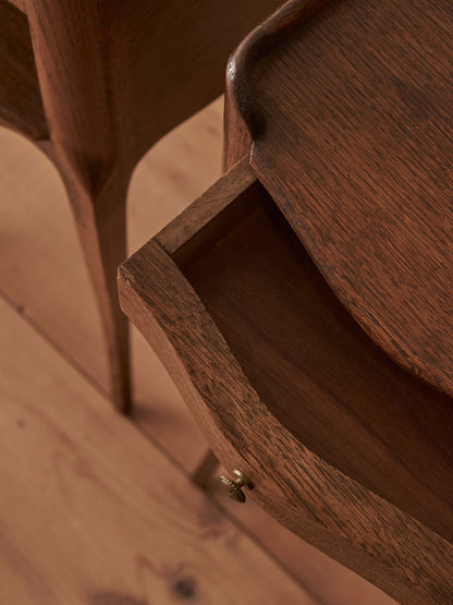 Pair of vintage petite oak bedside tables