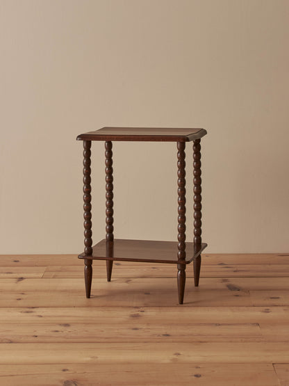 French vintage fruitwood bobbin side table