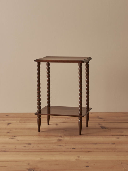 French vintage fruitwood bobbin side table