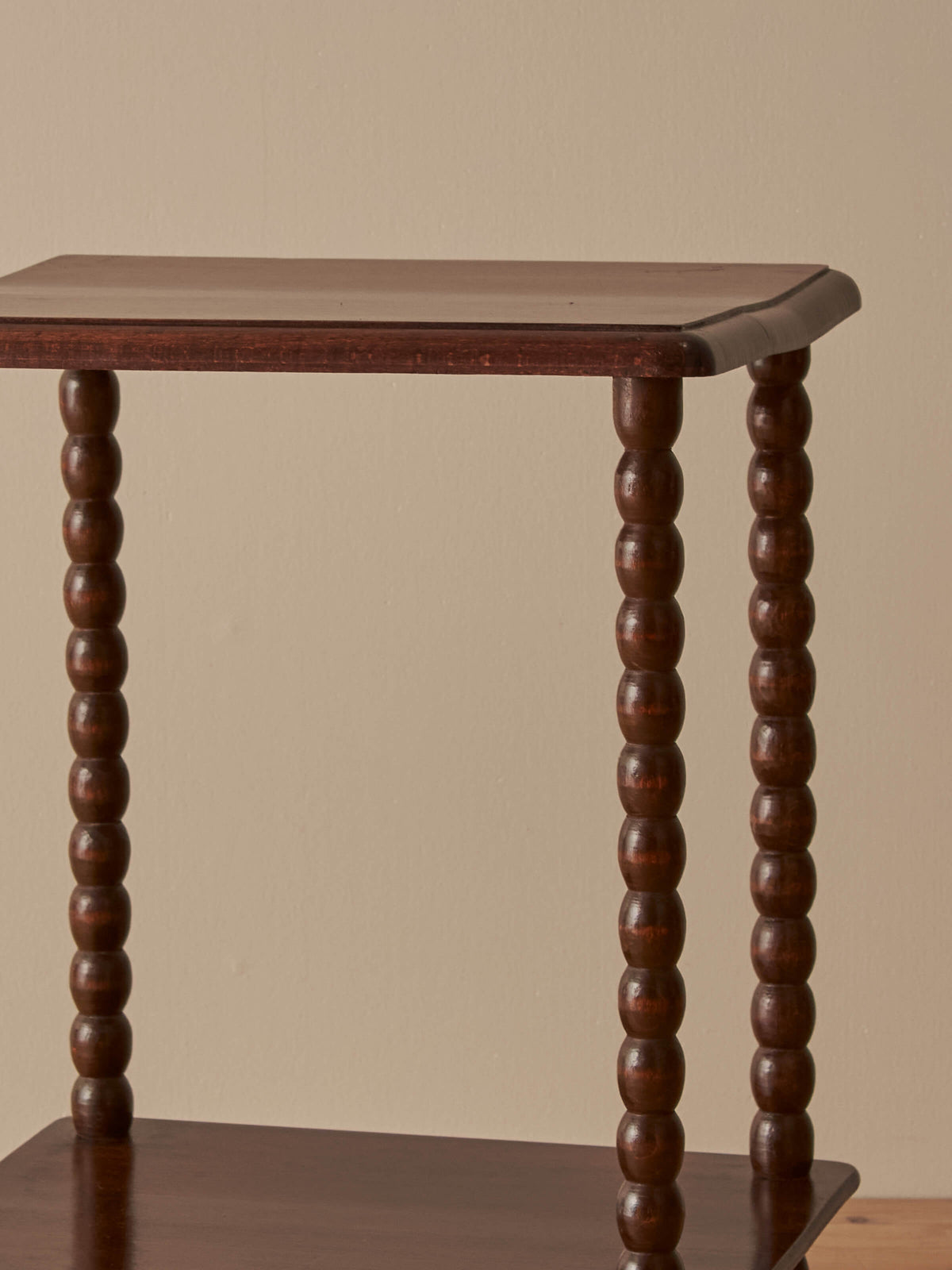 French vintage fruitwood bobbin side table