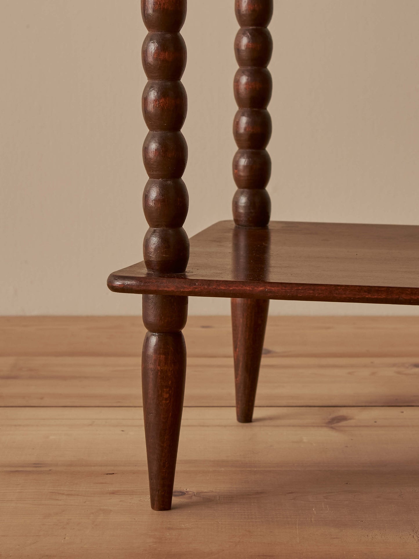 French vintage fruitwood bobbin side table
