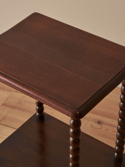 French vintage fruitwood bobbin side table