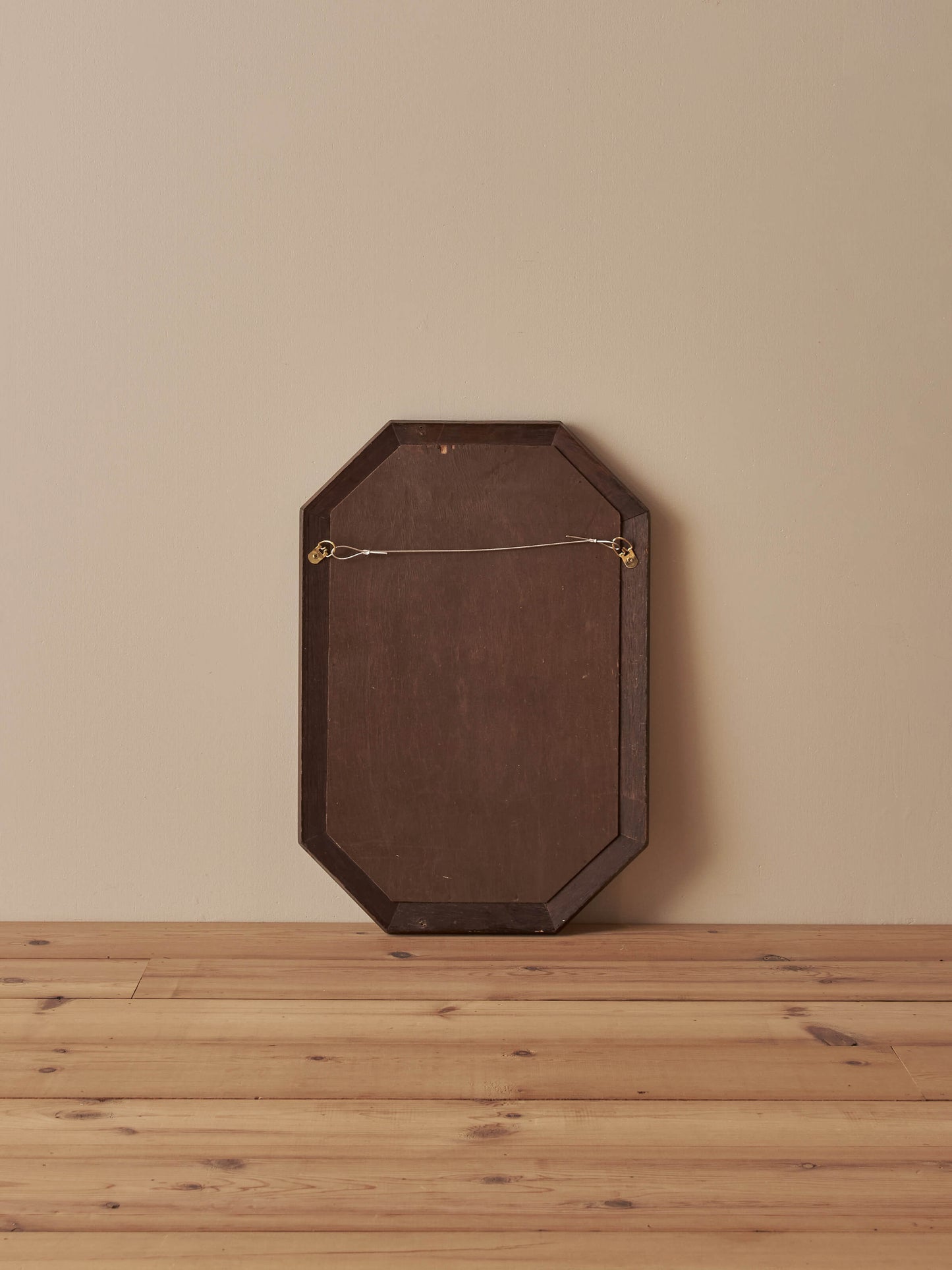 Edwardian oak carved octagonal mirror