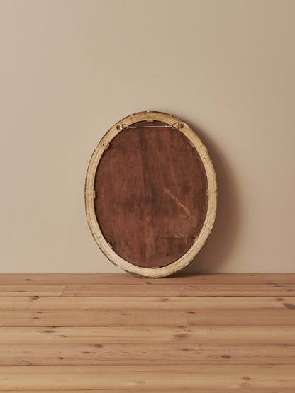 Vintage oval gesso rope-twist mirror