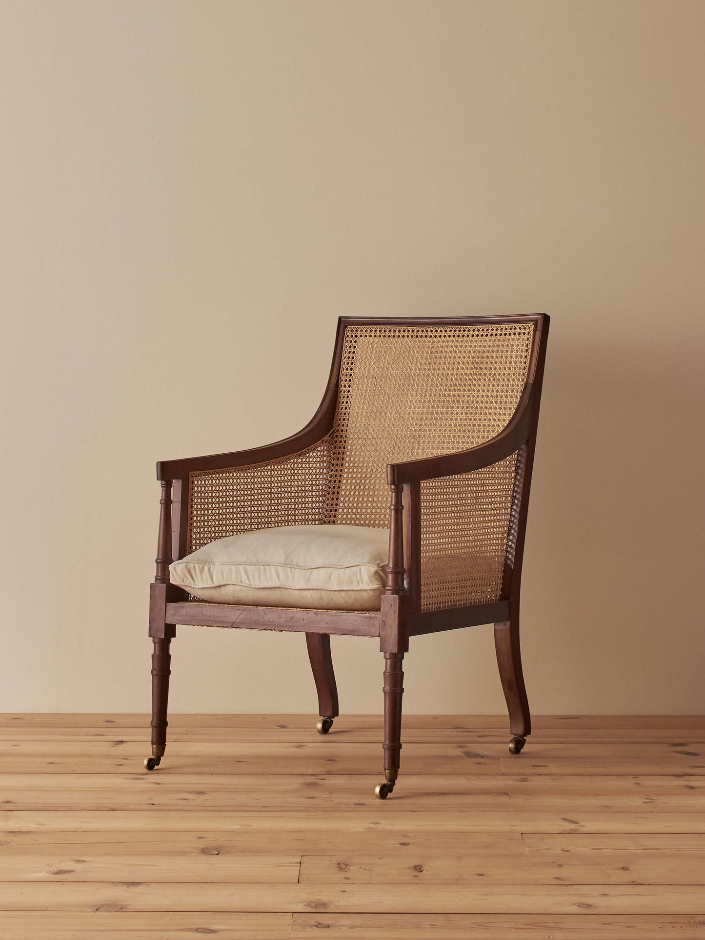 Edwardian mahogany bergère chair