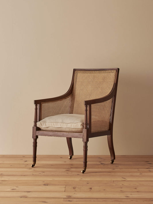 Edwardian mahogany bergère chair