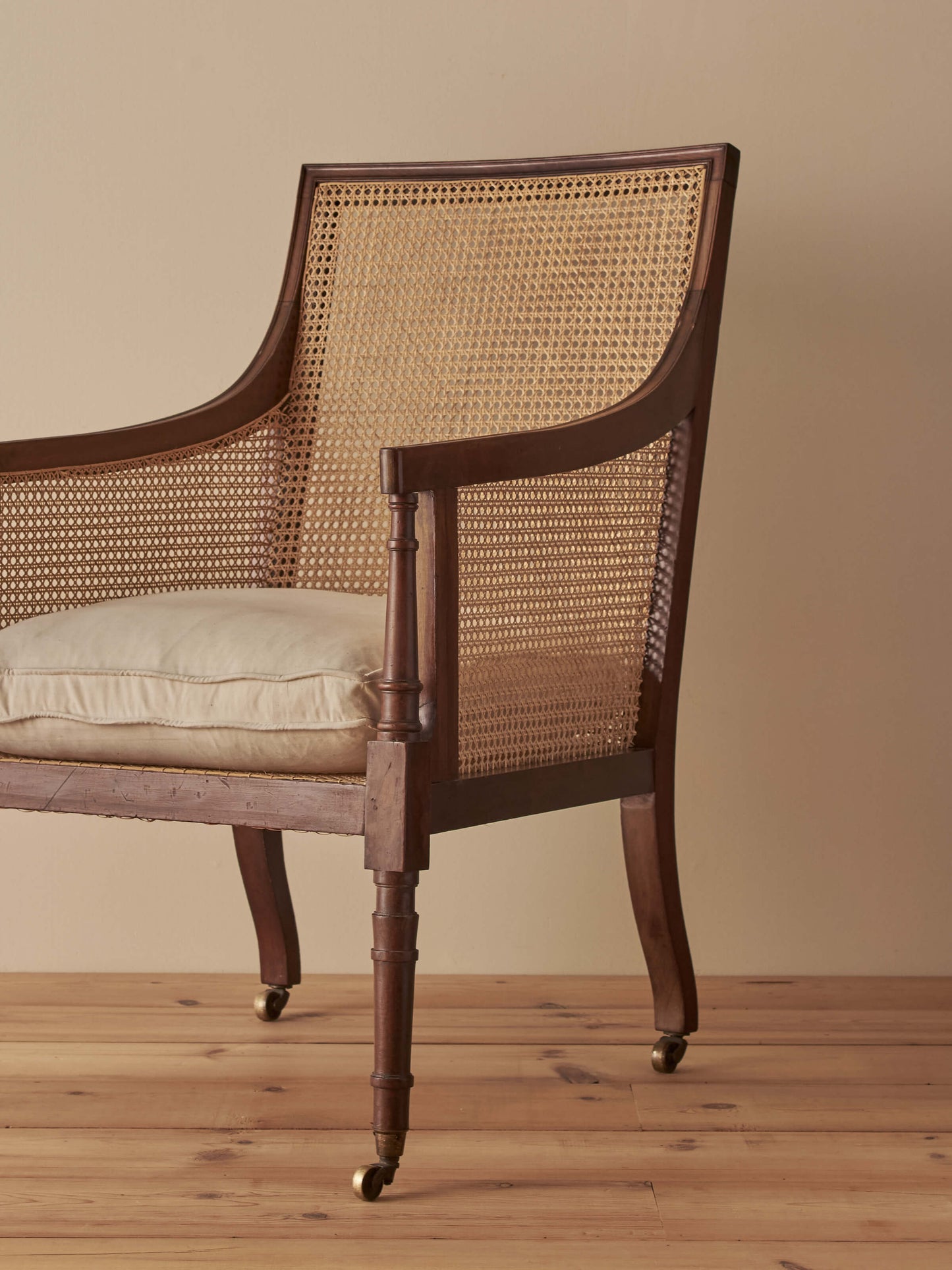 Edwardian mahogany bergère chair