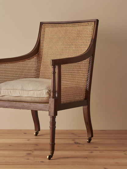 Edwardian mahogany bergère chair