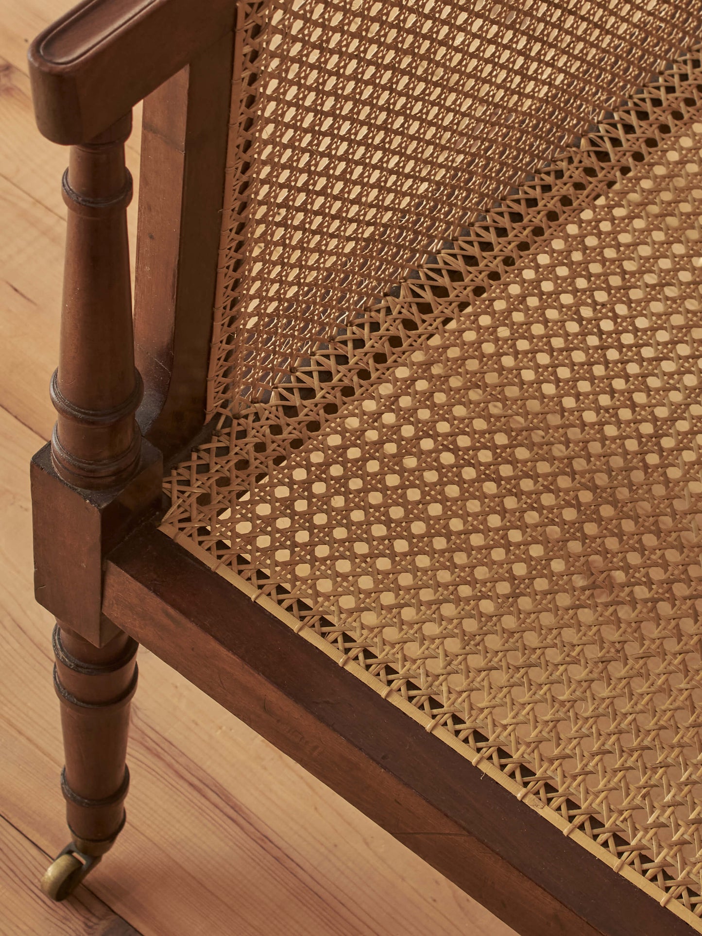 Edwardian mahogany bergère chair