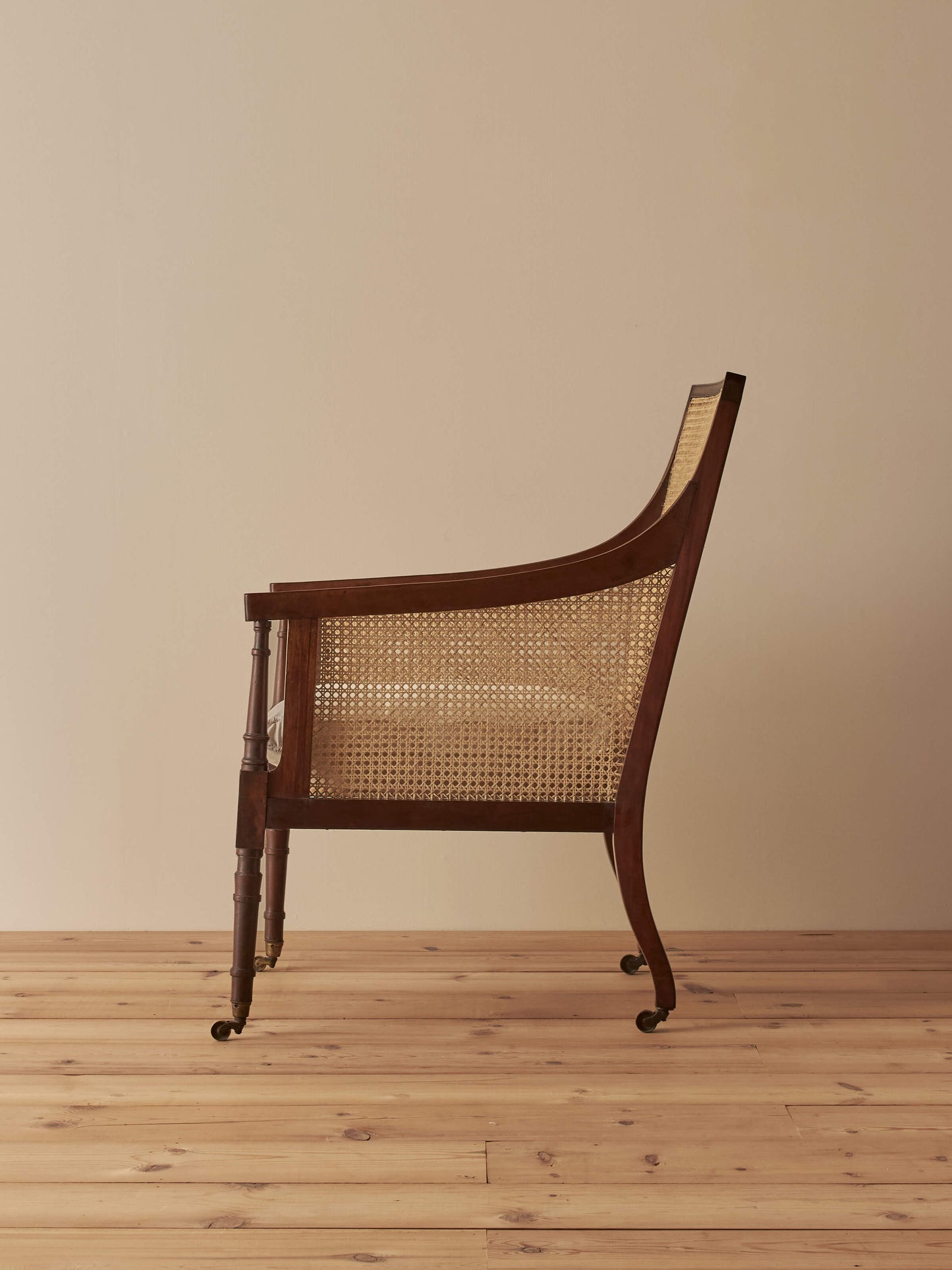 Edwardian mahogany bergère chair