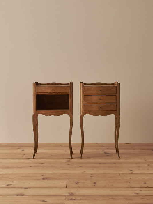 Pair of blonde oak bedside tables