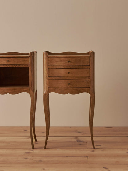Pair of blonde oak bedside tables