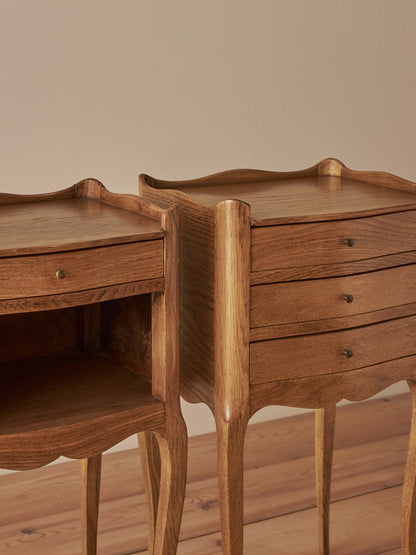 Pair of blonde oak bedside tables