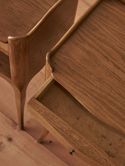 Pair of blonde oak bedside tables
