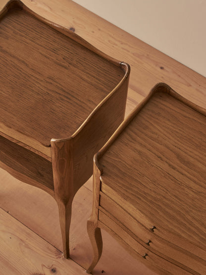 Pair of blonde oak bedside tables