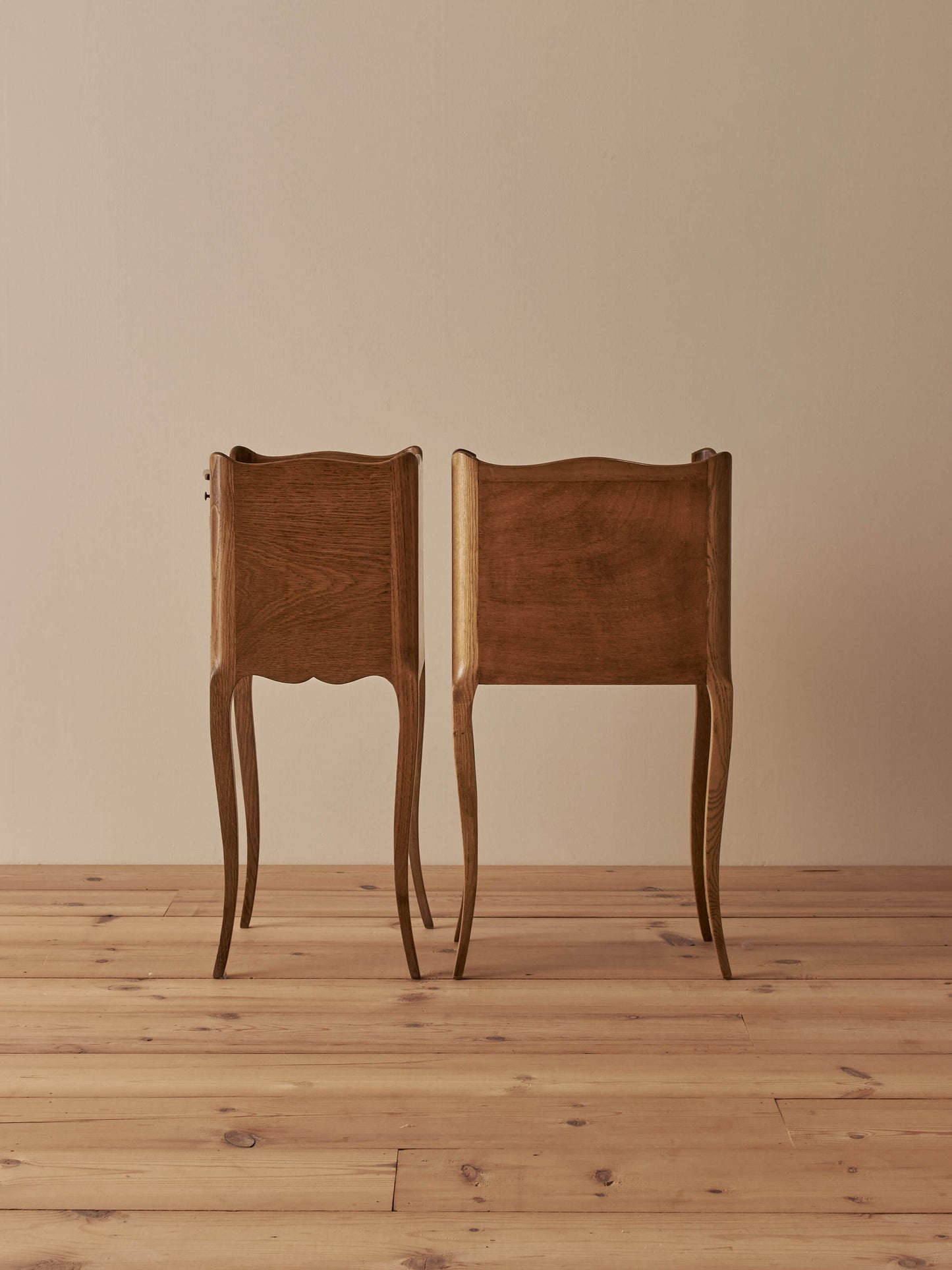 Pair of blonde oak bedside tables