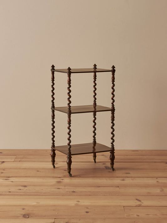 Regency rosewood whatnot with barley twist supports