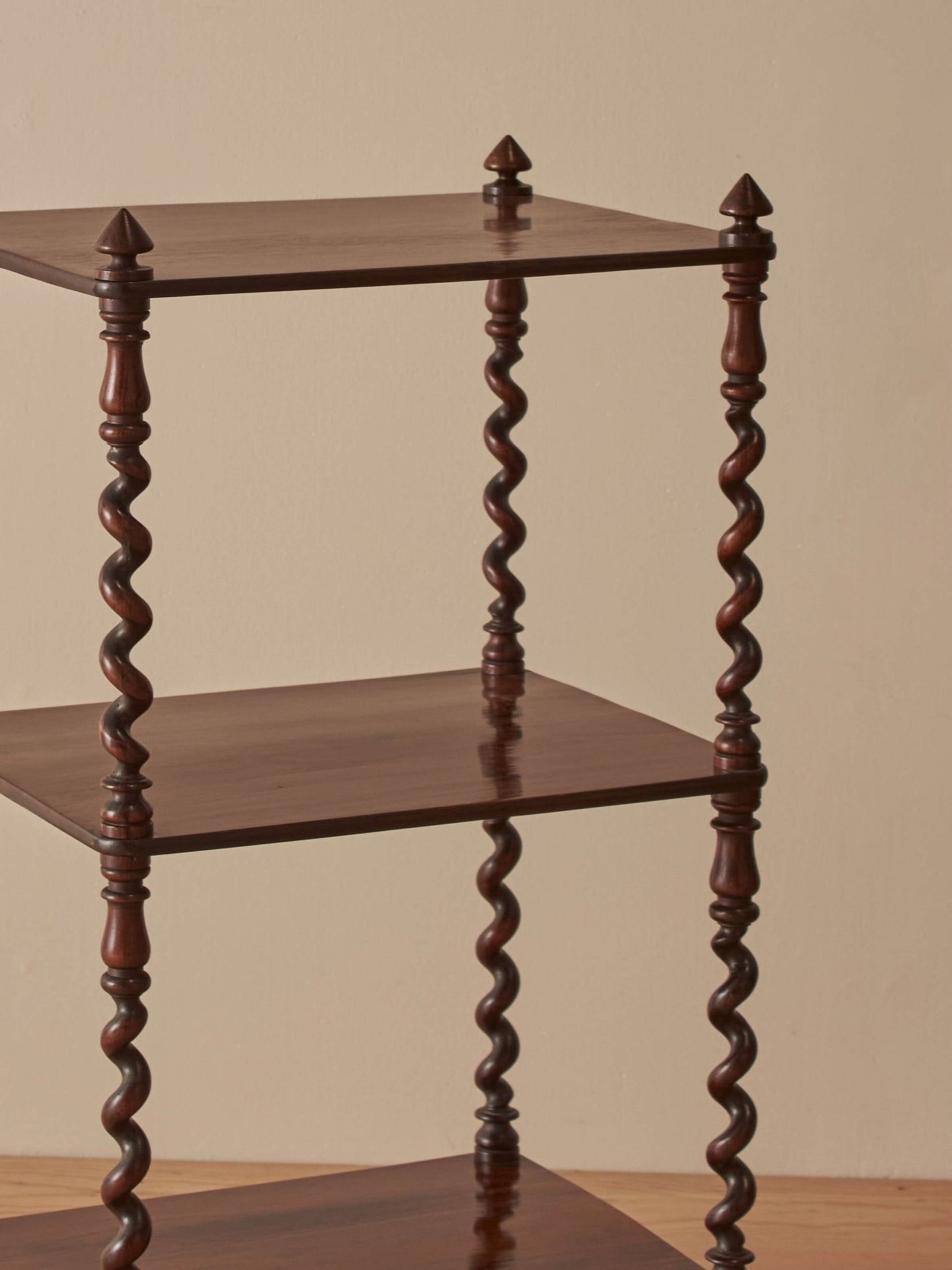 Regency rosewood whatnot with barley twist supports