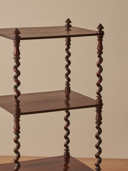 Regency rosewood whatnot with barley twist supports