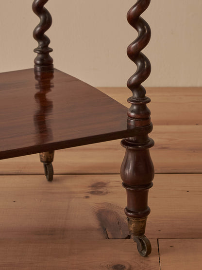 Regency rosewood whatnot with barley twist supports