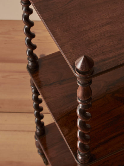 Regency rosewood whatnot with barley twist supports