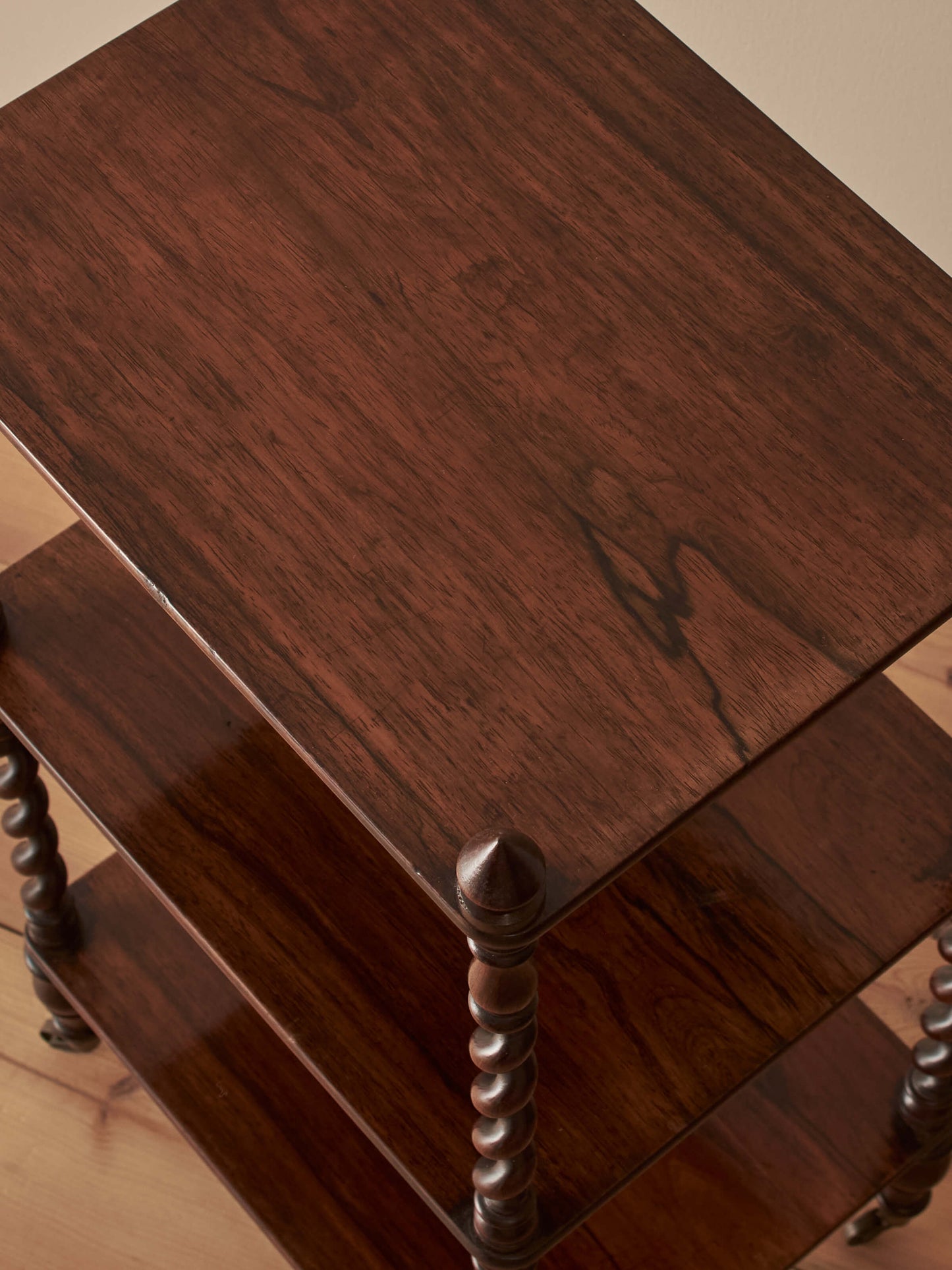 Regency rosewood whatnot with barley twist supports
