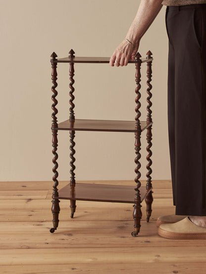 Regency rosewood whatnot with barley twist supports