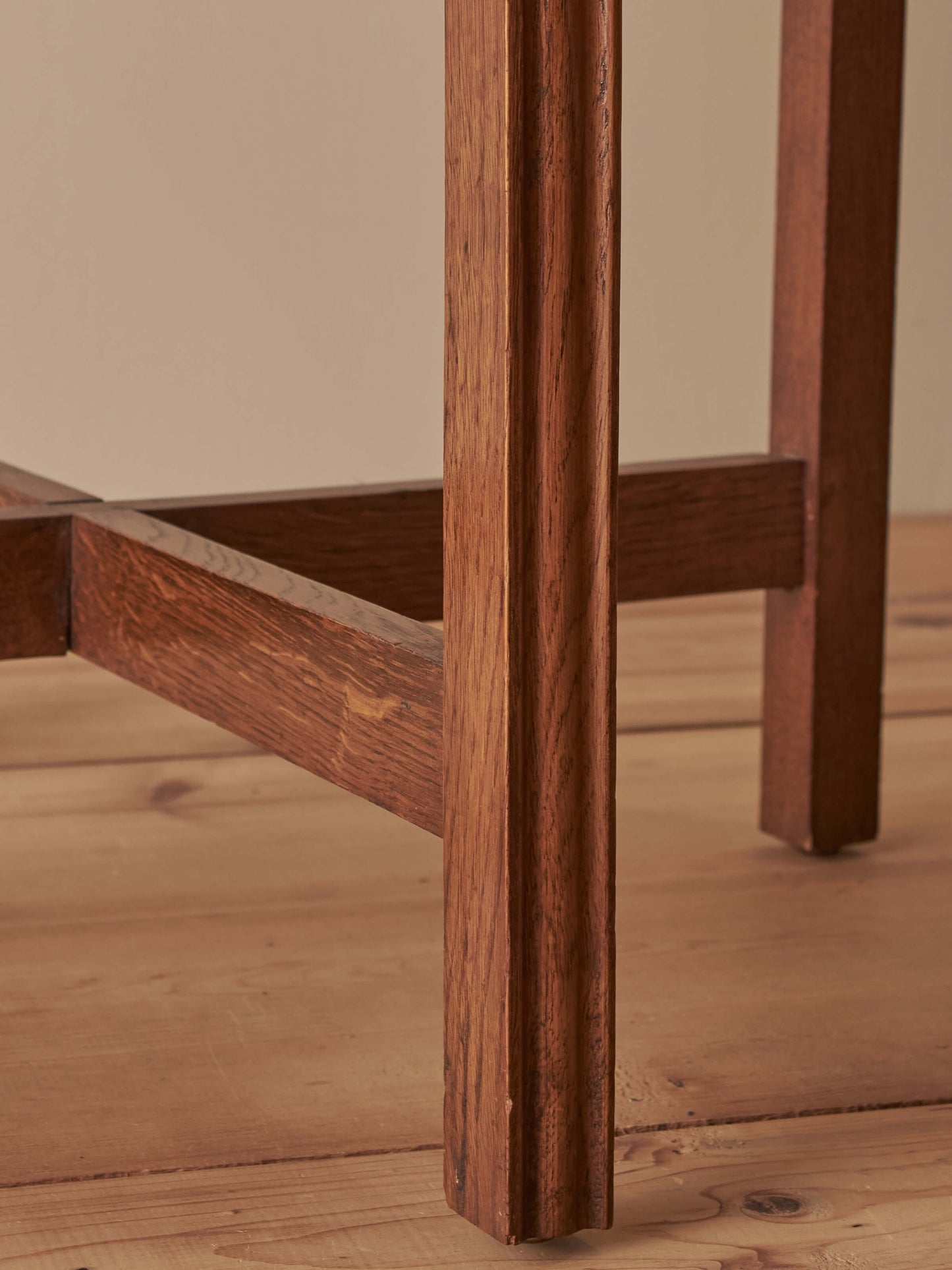 Mid-century oak-veneer circular table