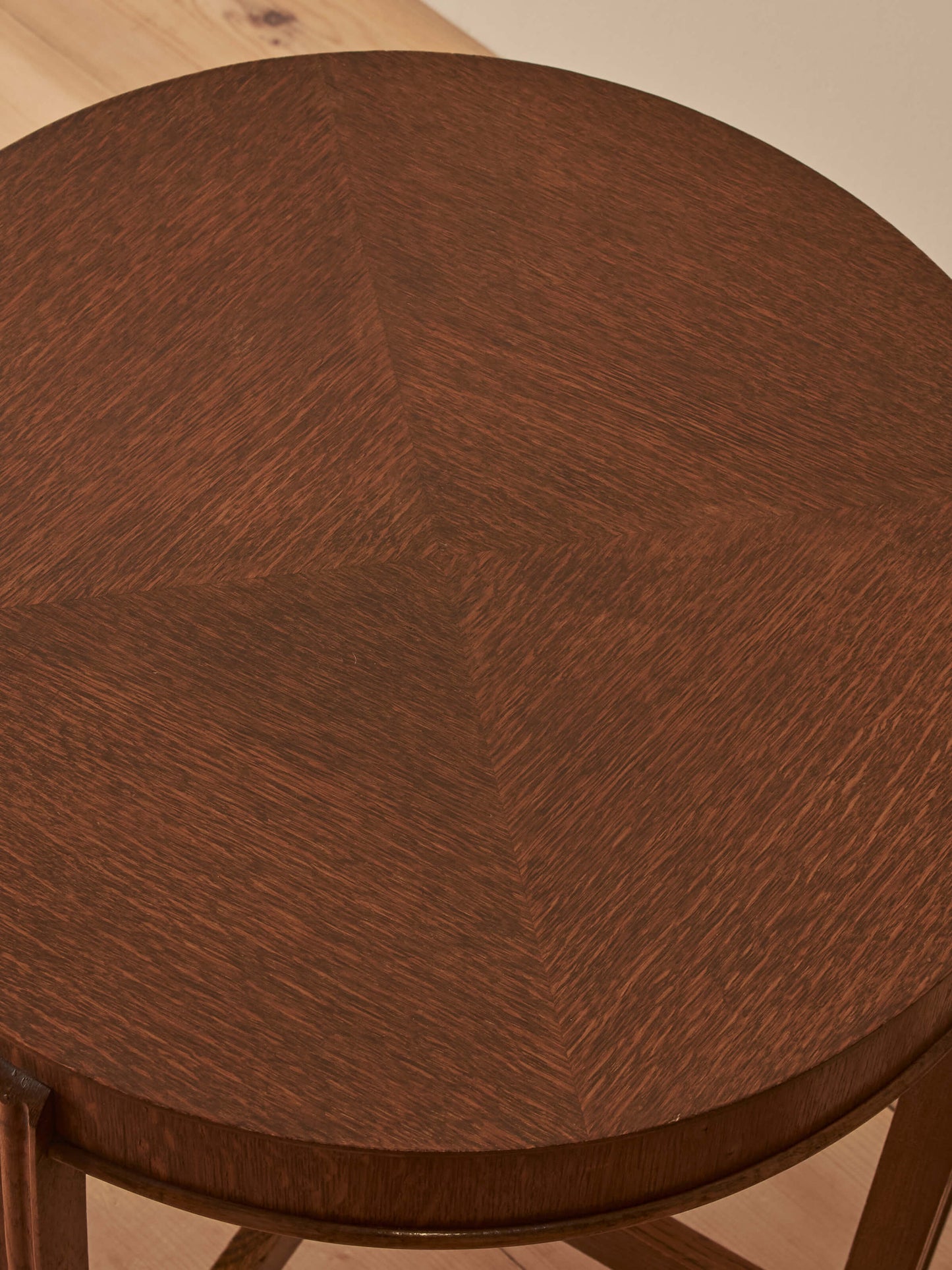 Mid-century oak-veneer circular table