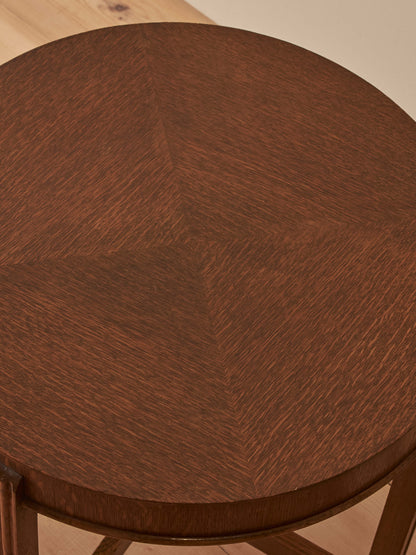 Mid-century oak-veneer circular table