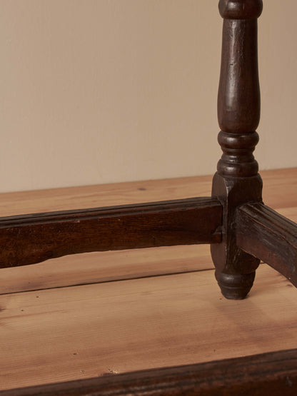 17th-century oak side table with bobbin supports