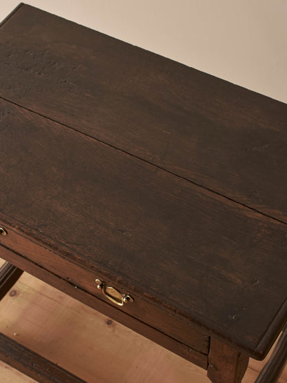 17th-century oak side table with bobbin supports